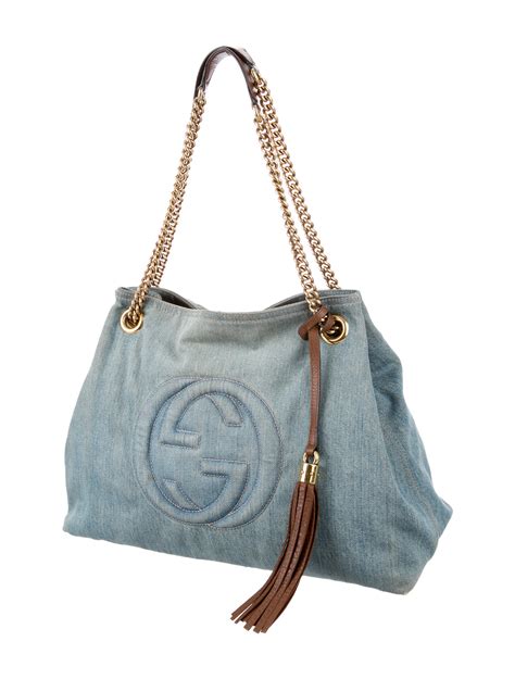 gucci denim soho handbag|Gucci soho handbag beige.